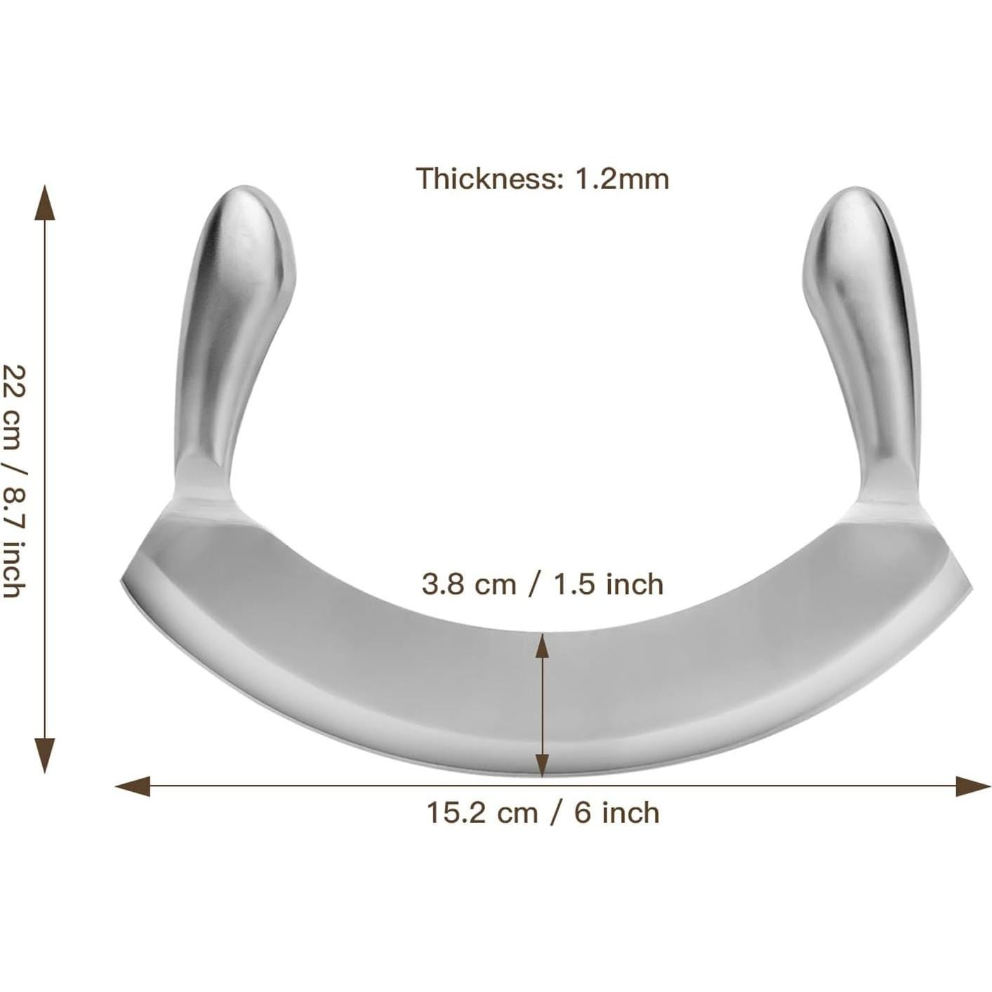 Cuchillo Mezzaluna ROQILA 22 cm Acero Inoxidable Afilado