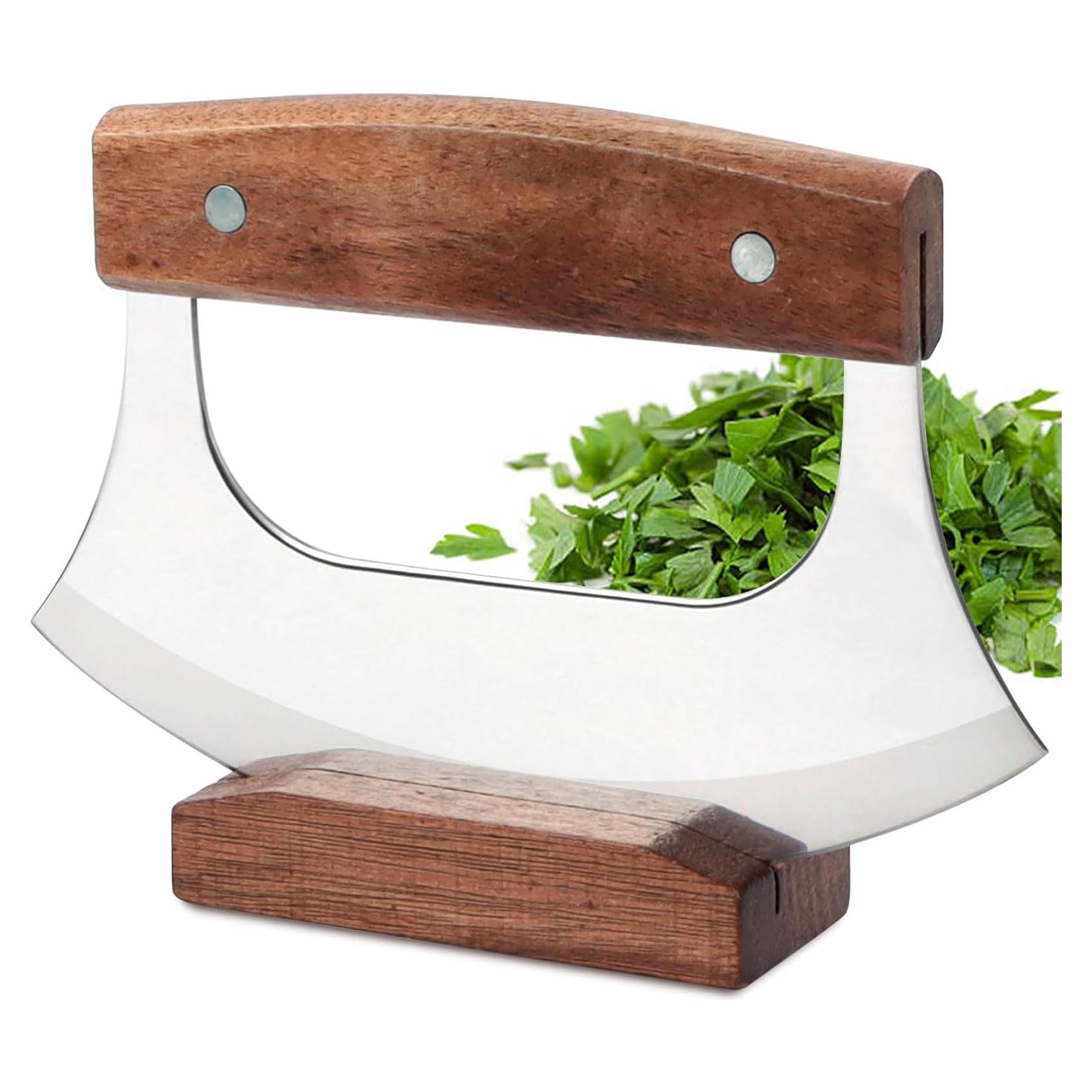 Cuchillo Ulu KAYCROWN 16.26 cm con soporte de madera
