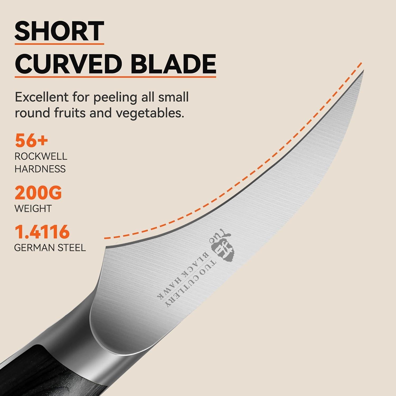 Cuchillo de Pelar TUO 7 cm Acero Inoxidable Pakkawood