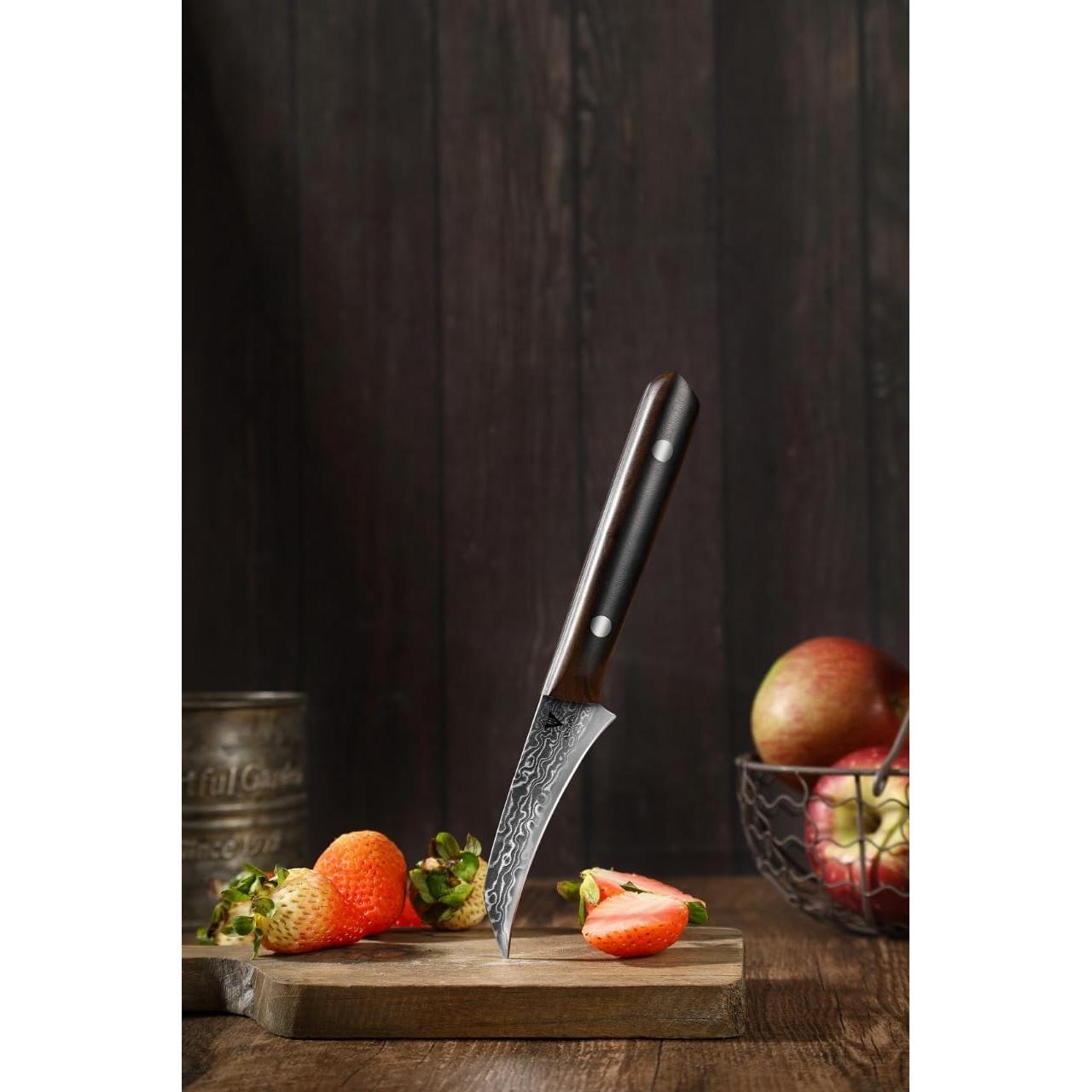 Cuchillo de Pelar ARTIDGE 3.5" Acero Damasco Mango Madera