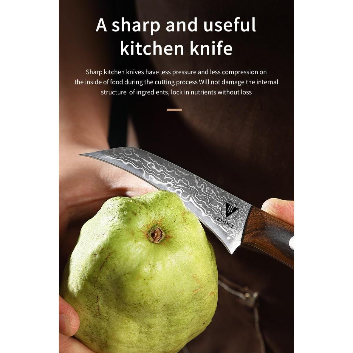 Cuchillo de Pelar ARTIDGE 3.5" Acero Damasco Mango Madera