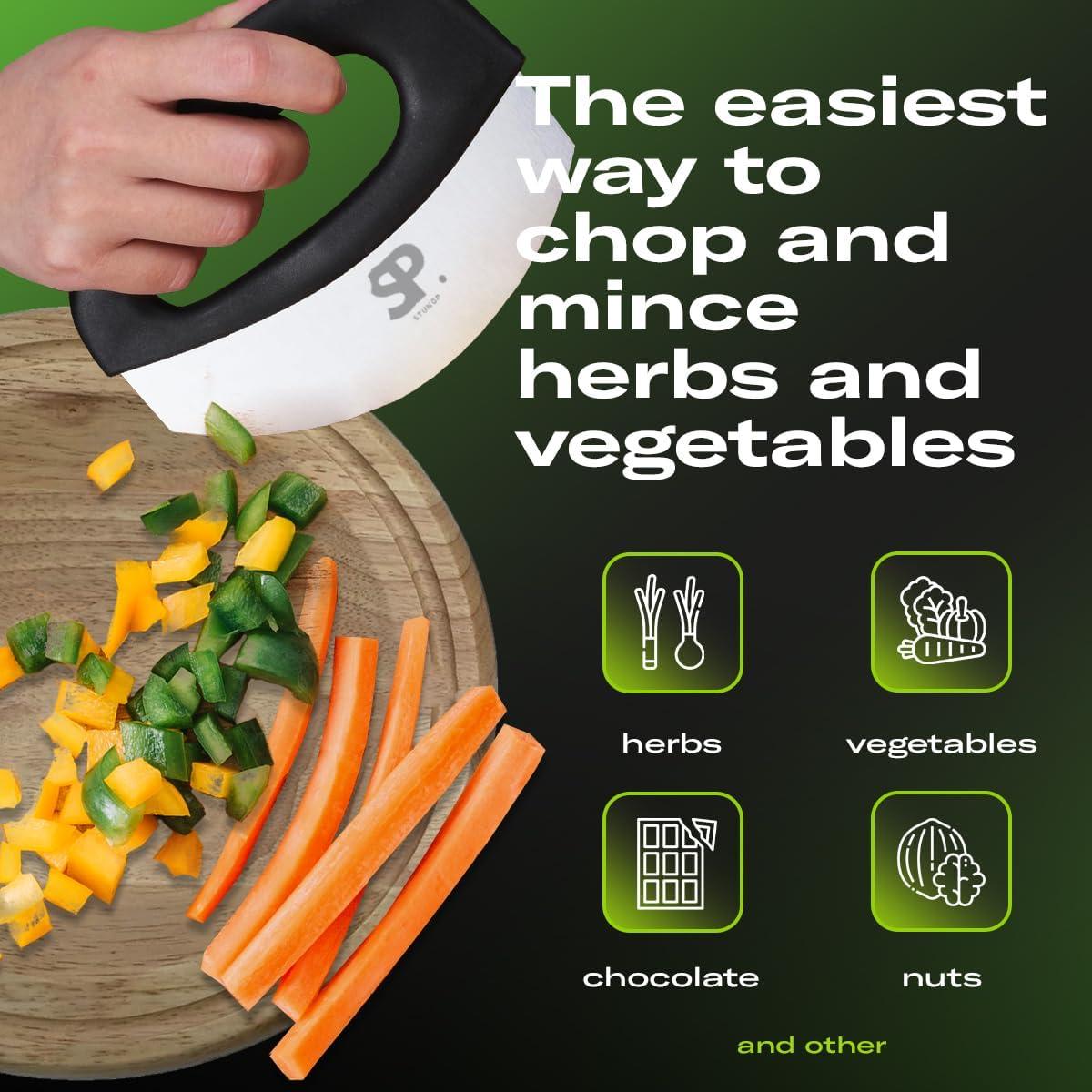 Cuchillo Mezzaluna STUNGP de Acero Inoxidable 15.24 cm