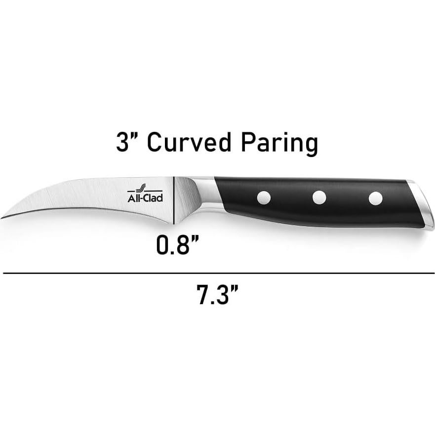 Cuchillo de Pelar Curvado All-Clad 3.5" Acero Inoxidable