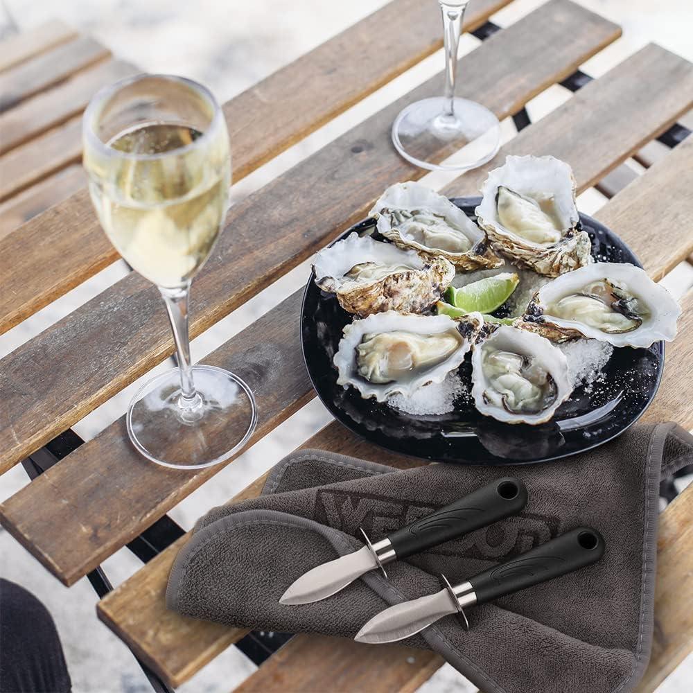 Juego de cuchillos para ostras WENDOM con guantes resistentes