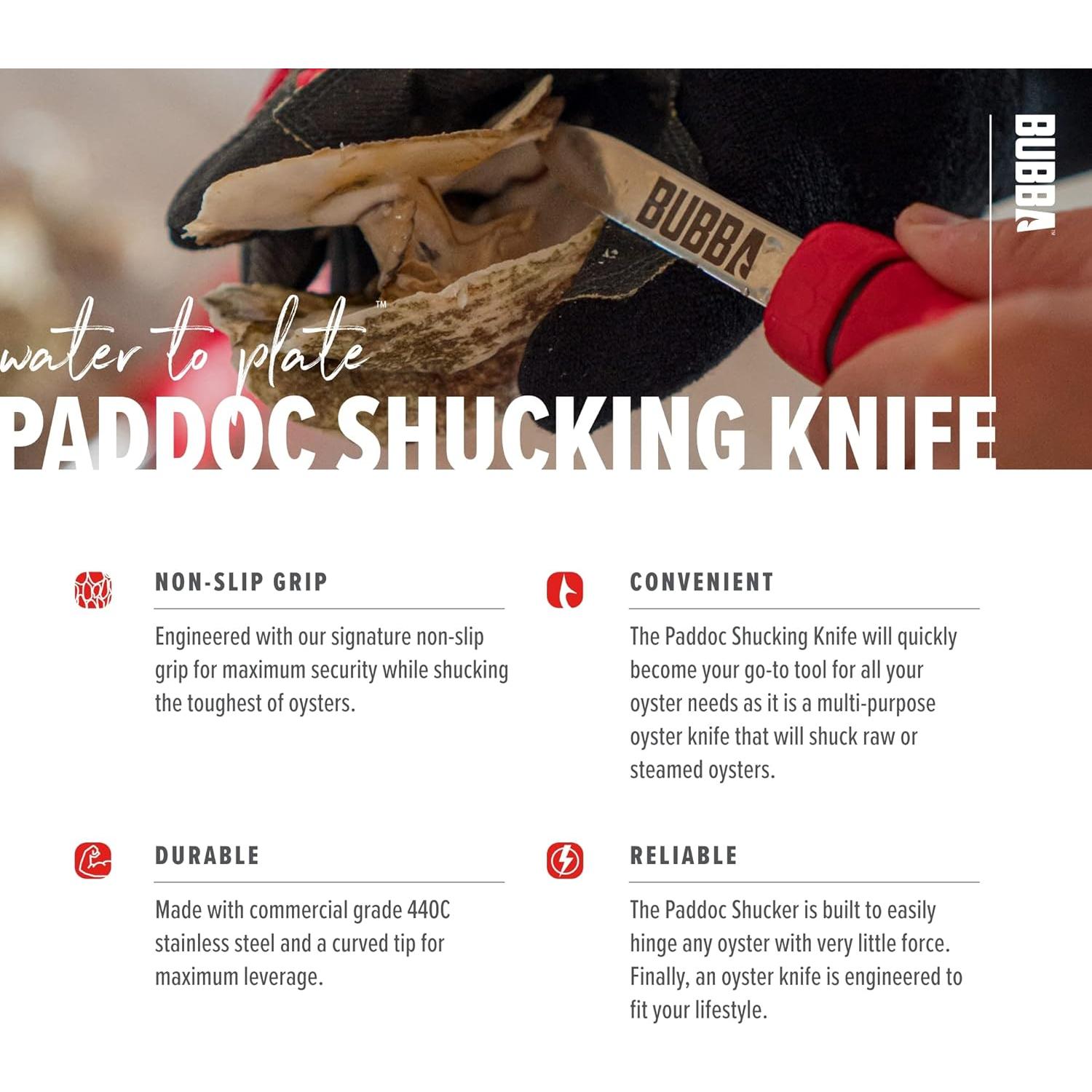 Cuchillo para abrir ostras BUBBA con hoja de acero inoxidable 6.35 cm