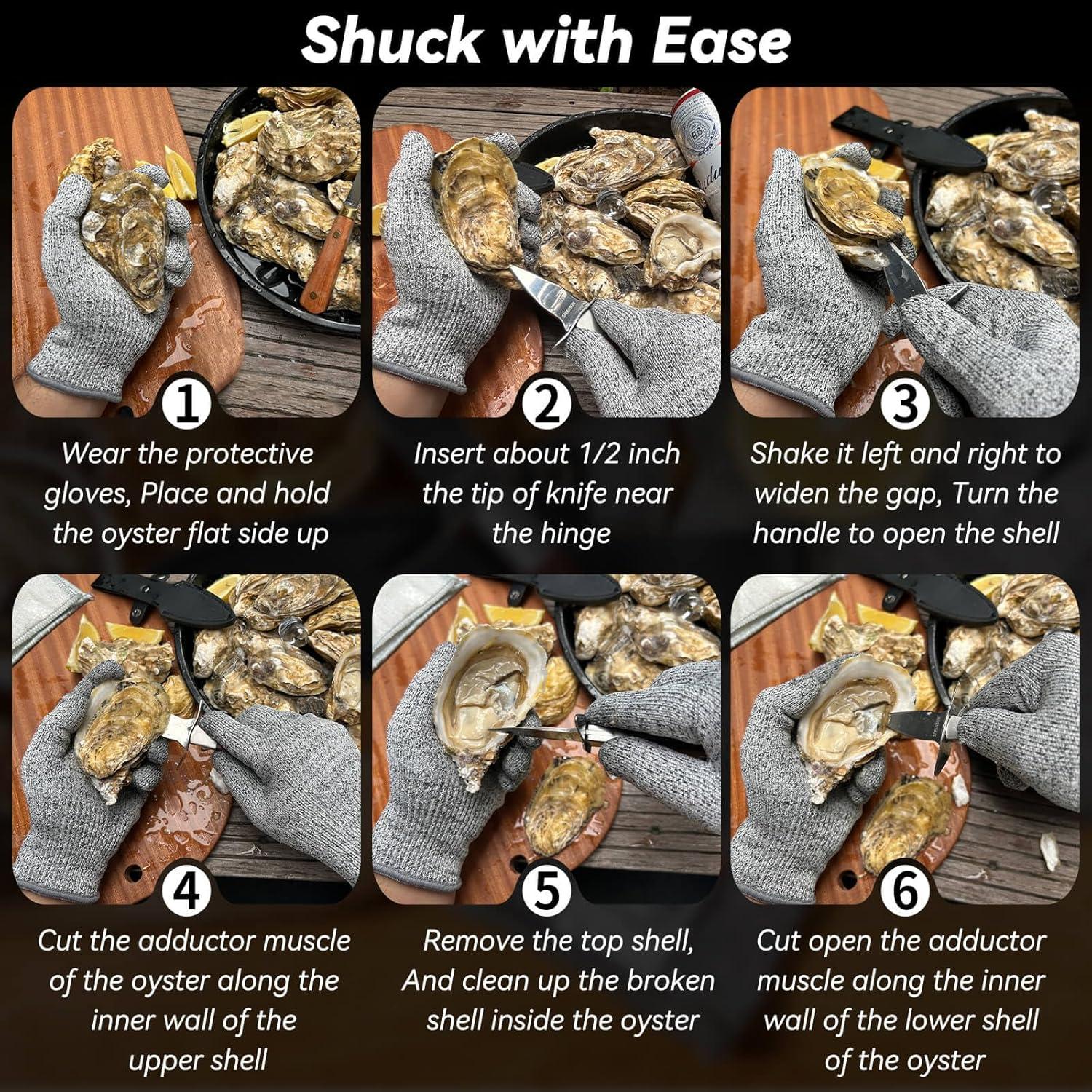 Set de Cuchillos para Abrir Ostras SPEENSUN con Guantes L