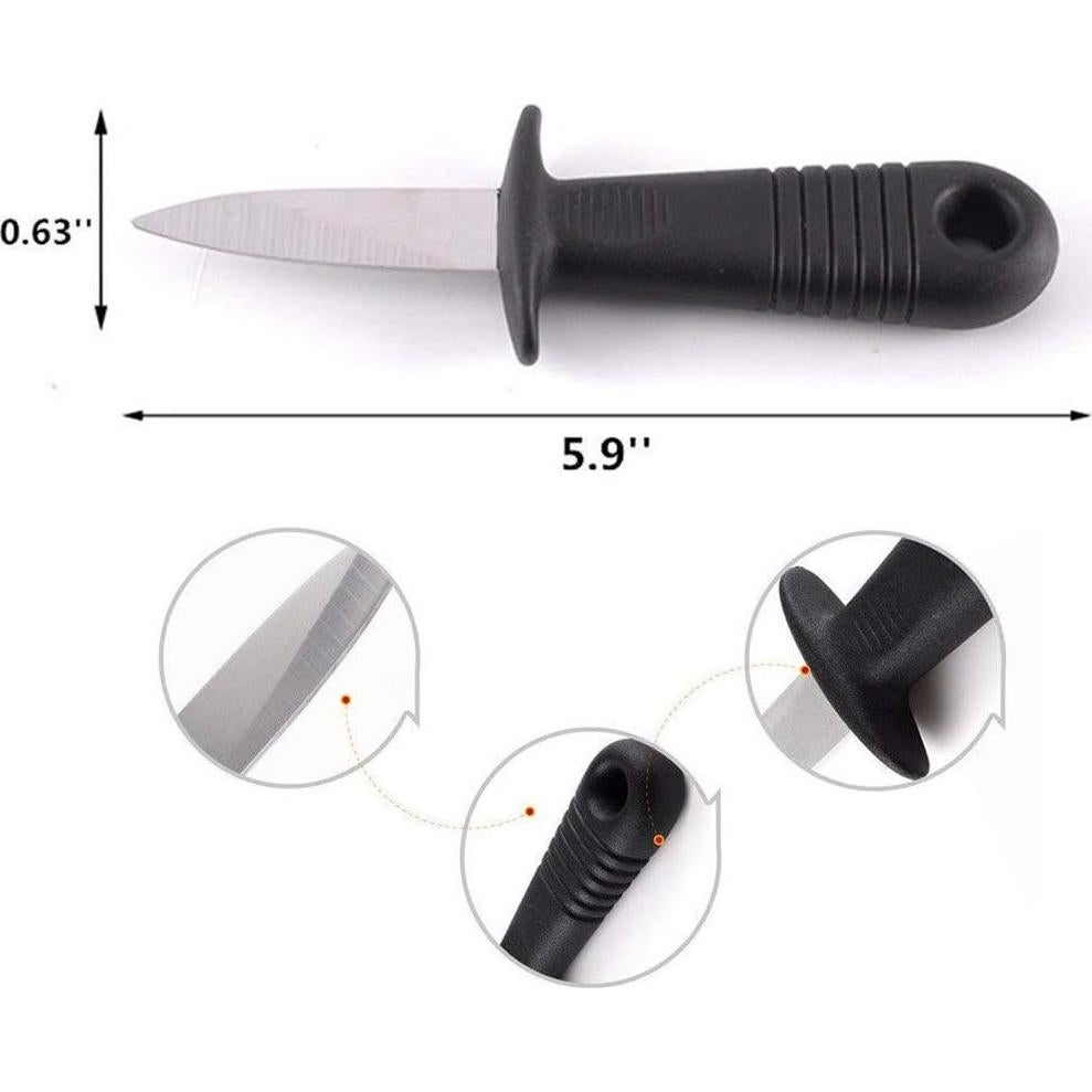 Paquete de 8 cuchillos para abrir ostras Dhieong - Acero inoxidable