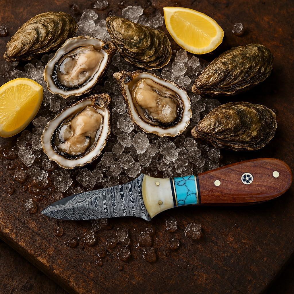 Cuchillo para abrir ostras Silver Edge Damasco 17.78 cm