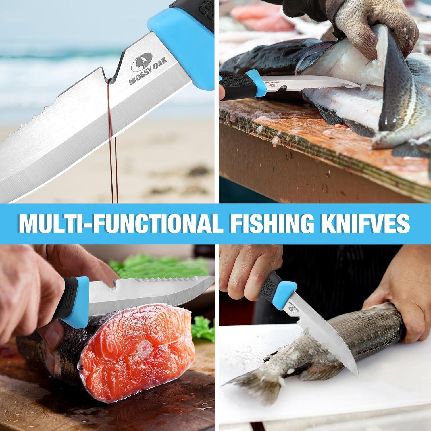 Cuchillo de Pesca Mossy Oak 21.6 cm Hoja Inoxidable Afilada