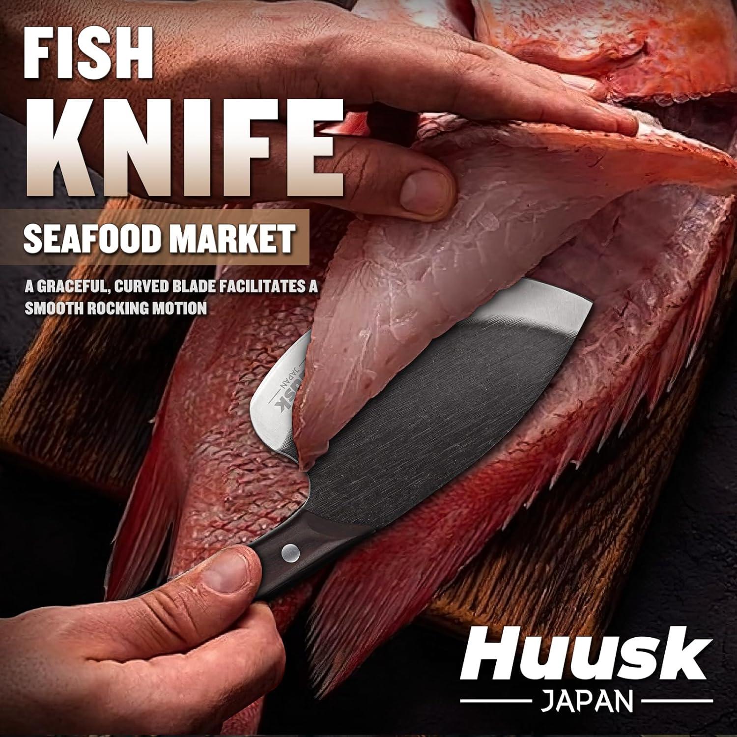 Cuchillo de Pescado Huusk 14.48 cm Acero Carbono Ergonomico