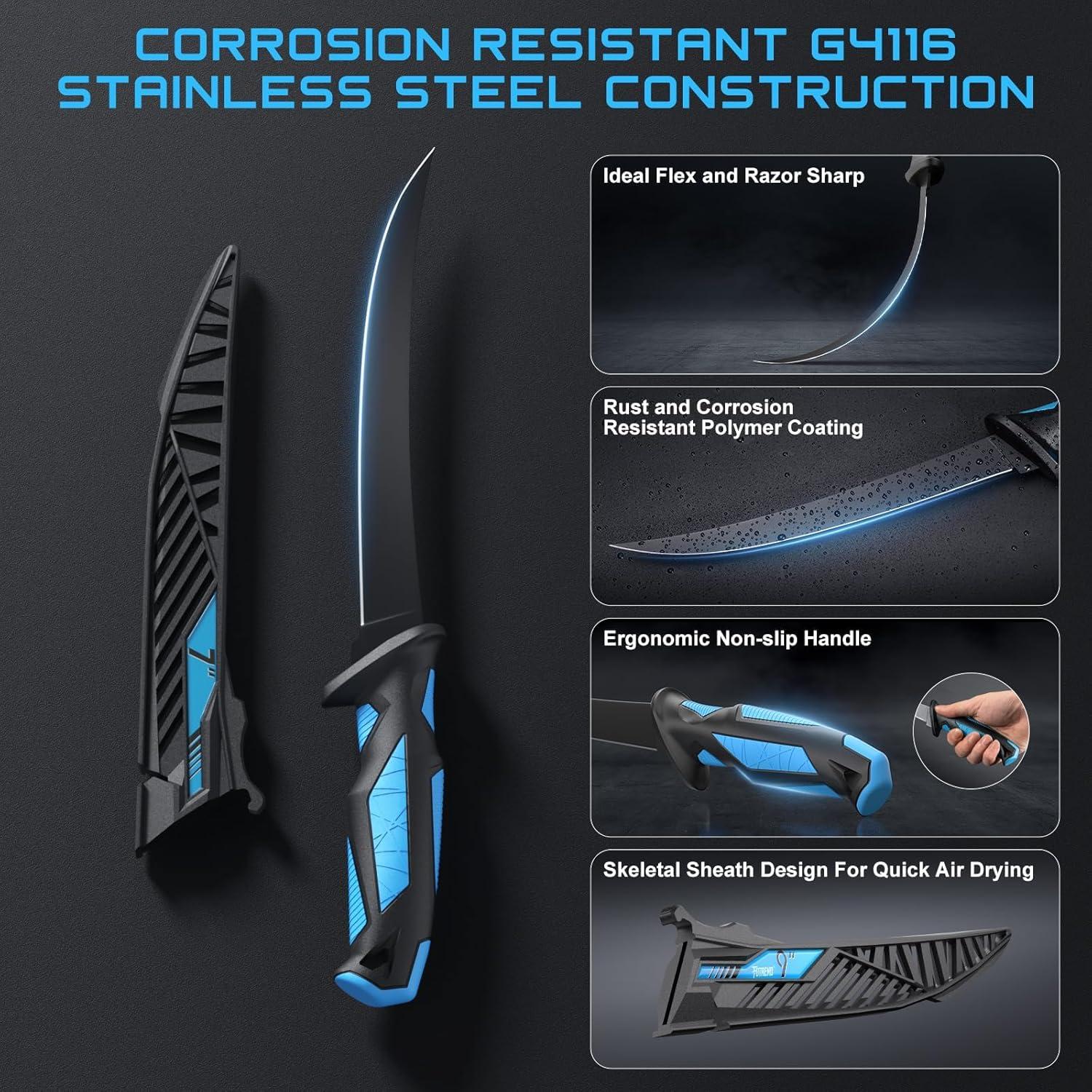 Kit de Cuchillos de Filete Fotrend 8 Pcs Acero Inoxidable G4116