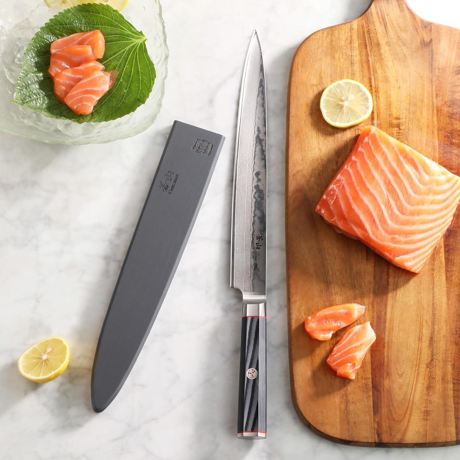 Cuchillo Sashimi Cangshan YARI 25.4 cm Acero Damasco X-7