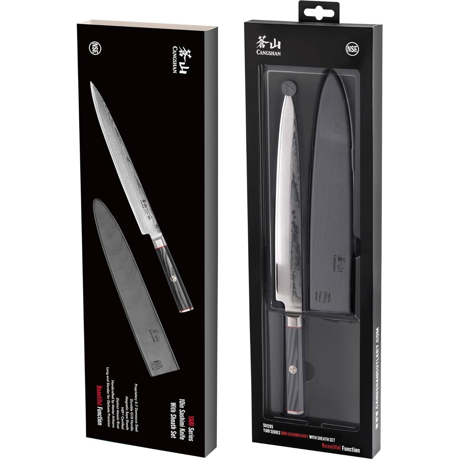 Cuchillo Sashimi Cangshan YARI 25.4 cm Acero Damasco X-7