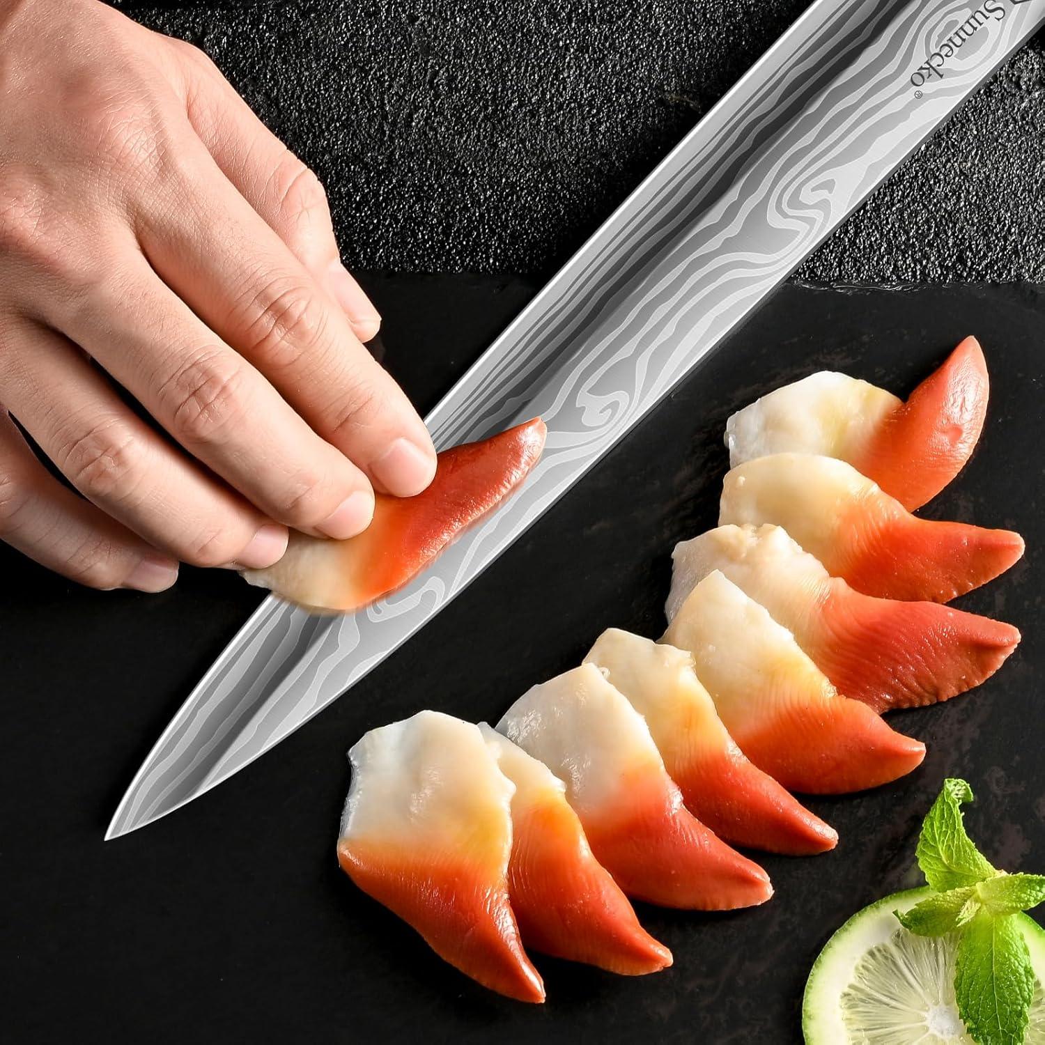 Cuchillo Sashimi Sunnecko 26.7 cm Acero Inoxidable con Funda
