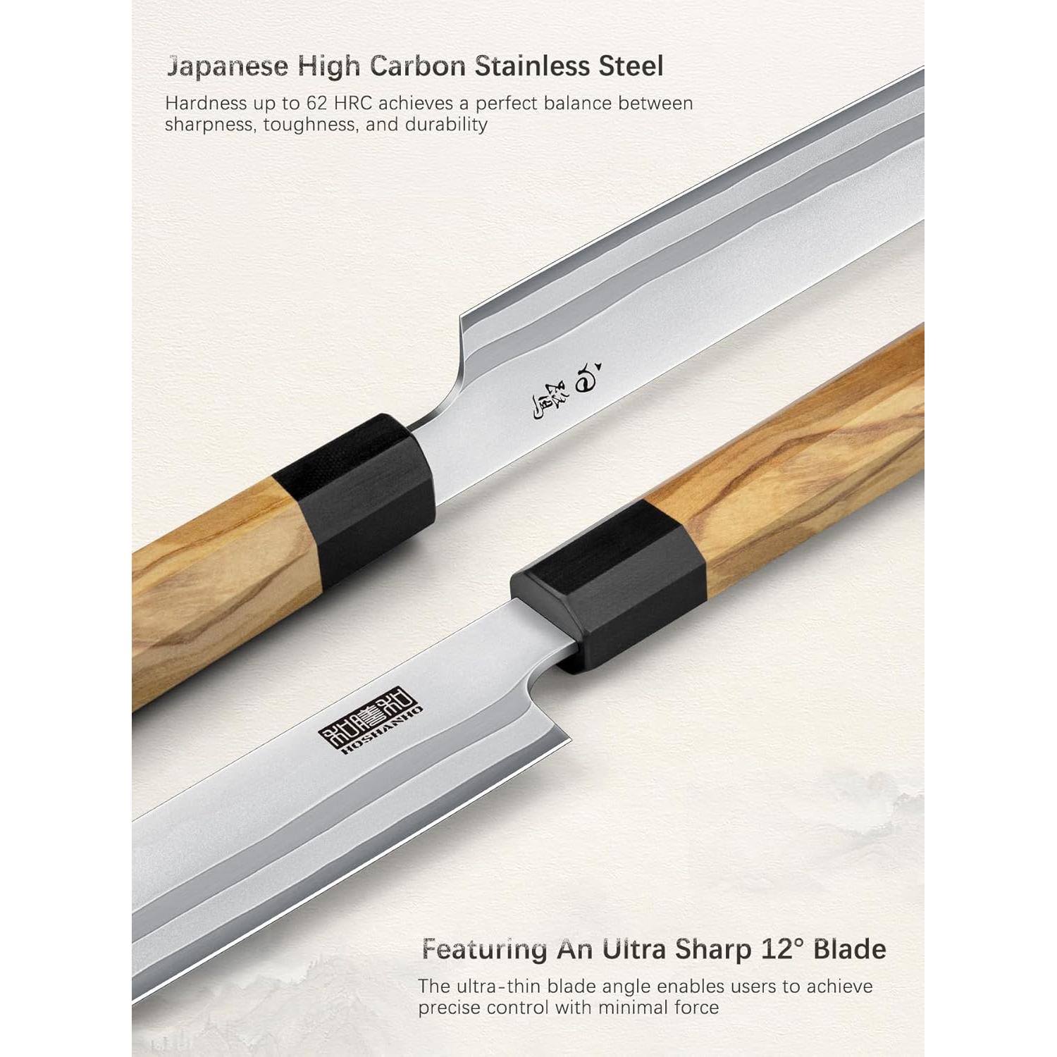 Cuchillo de Sushi HOSHANHO 25.4 cm Acero Alto Carbono Mango Olivo