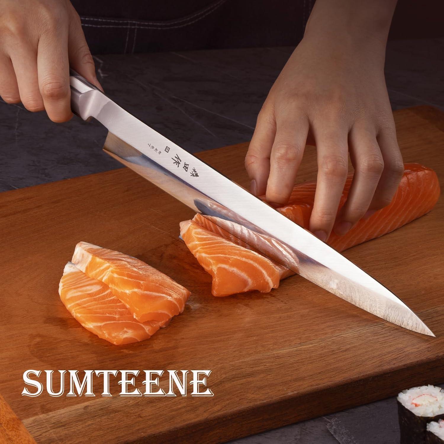 Cuchillo de Sushi Sumteene 240mm Acero Inoxidable Ergonómico