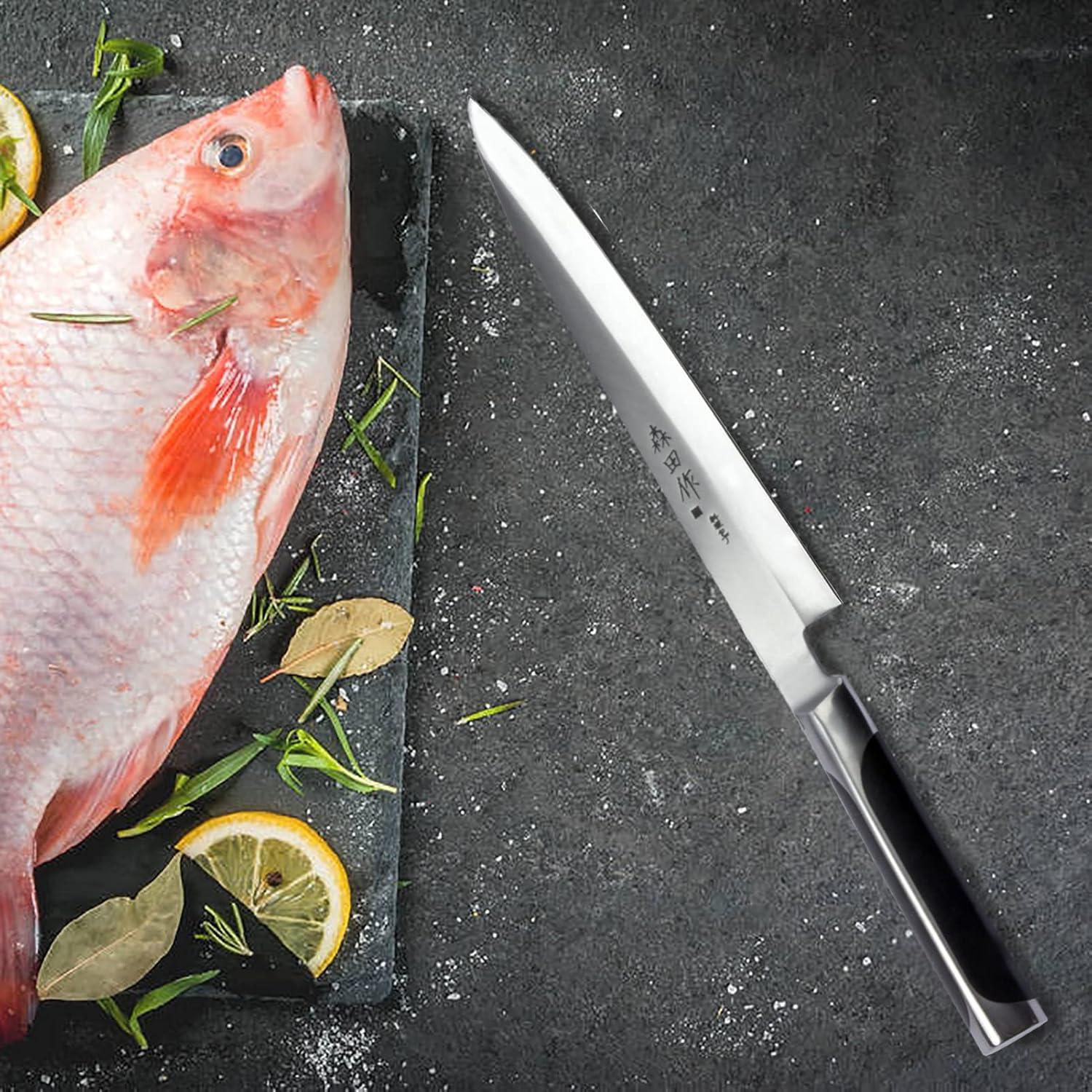 Cuchillo de Sushi Sumteene 240mm Acero Inoxidable Ergonómico