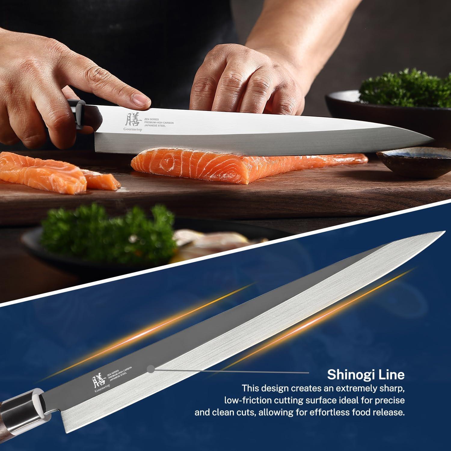 Cuchillo de Sushi Yanagiba Gourmetop 25.4 cm Acero VG10 Wenge