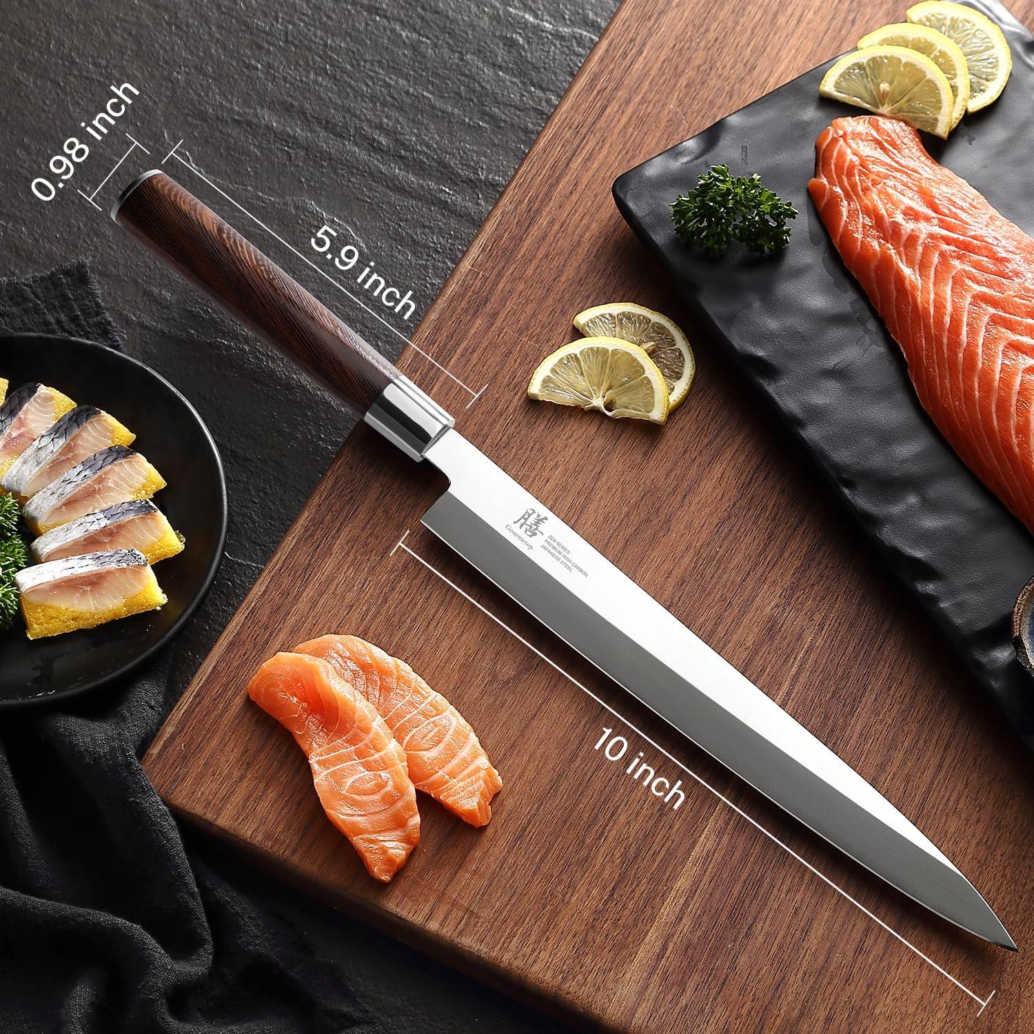 Cuchillo de Sushi Yanagiba Gourmetop 25.4 cm Acero VG10 Wenge