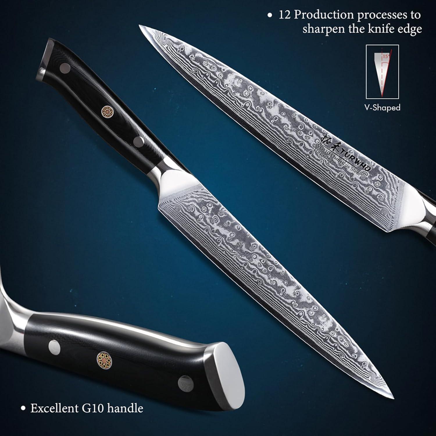 Cuchillo de Sashimi Profesional TURWHO 20 cm Acero VG-10