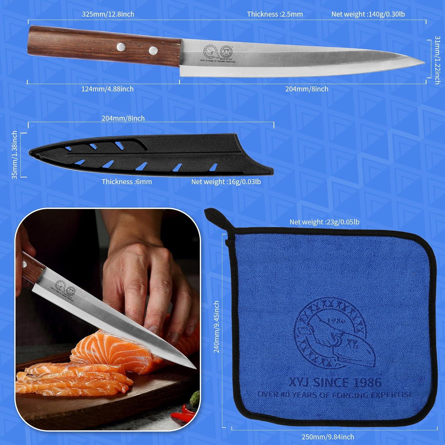 Cuchillo de Filete 20.32 cm XYJ Acero Inoxidable Mango Ergonómico