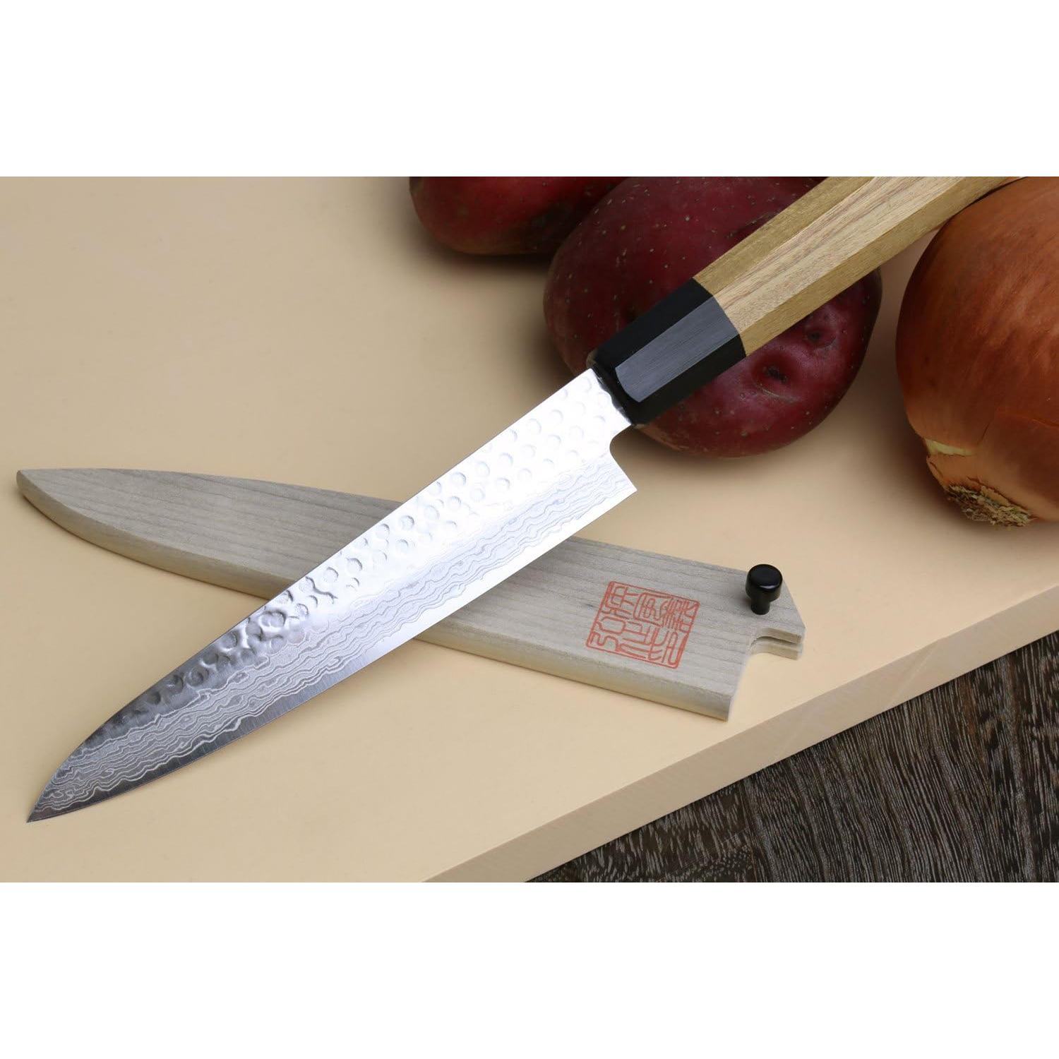 Cuchillo Petty Japonés Yoshihiro 6" VG10 Damasco Martillado