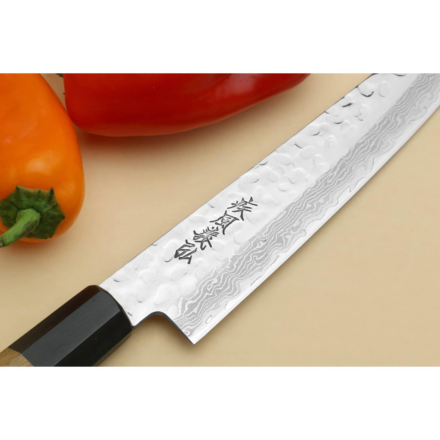 Cuchillo Petty Japonés Yoshihiro 6" VG10 Damasco Martillado