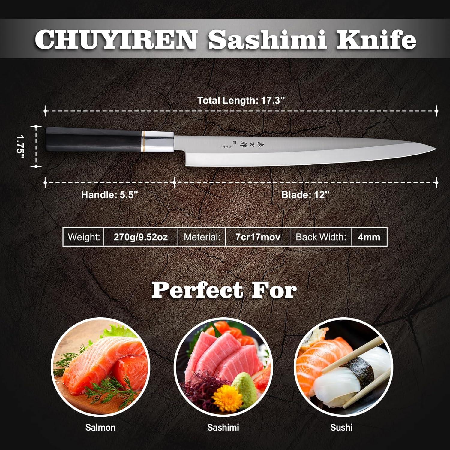 Cuchillo de Sushi Yanagiba 30cm Sumteene Acero Inoxidable