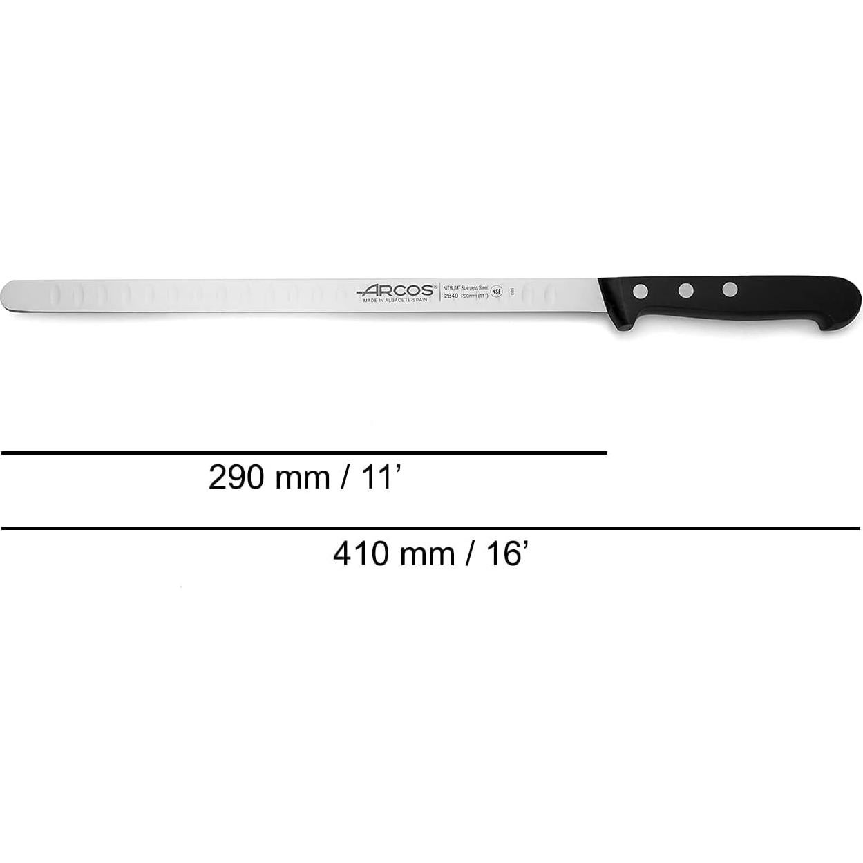 Cuchillo de Salmón Arcos 290 mm Acero Inoxidable POM Negro