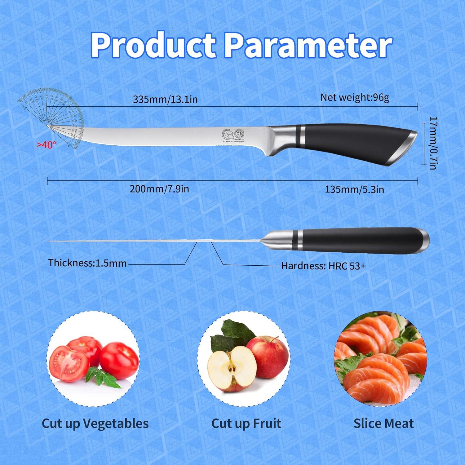 Cuchillo de Cocina Profesional XYJ 20.3 cm Acero Inoxidable