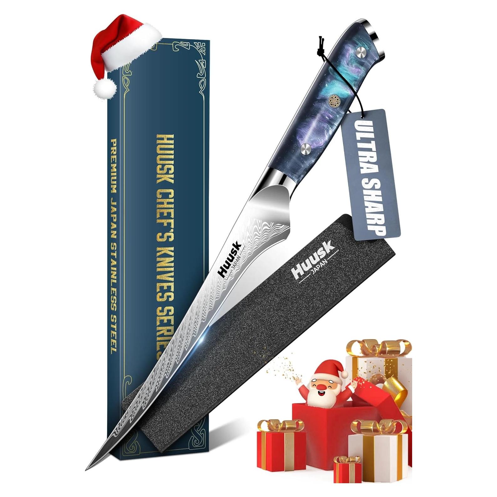 Cuchillo de Filete Huusk 18 cm Acero Inoxidable con Funda