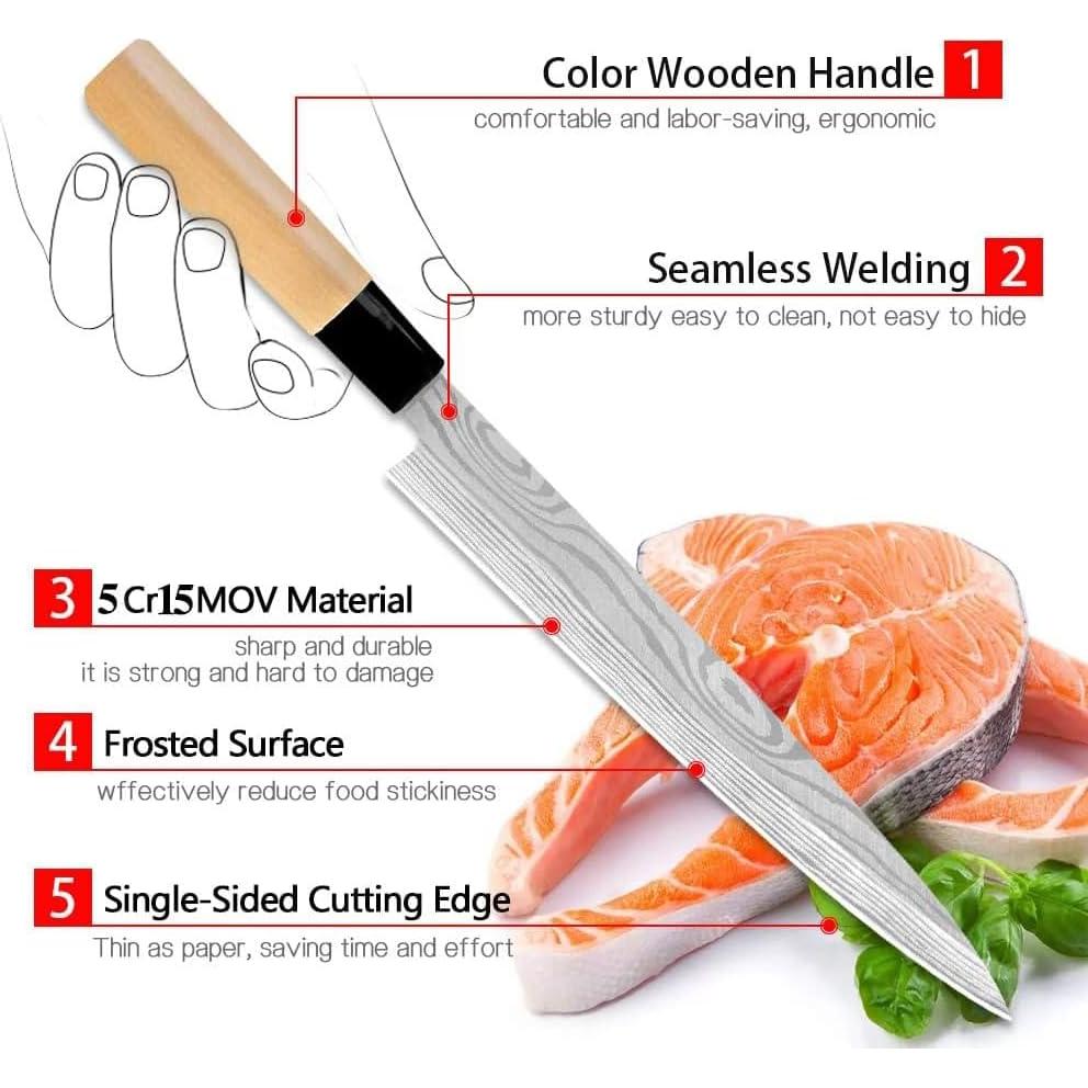 Cuchillo Sashimi Profesional LIUZHANGYU 24cm Acero Inoxidable