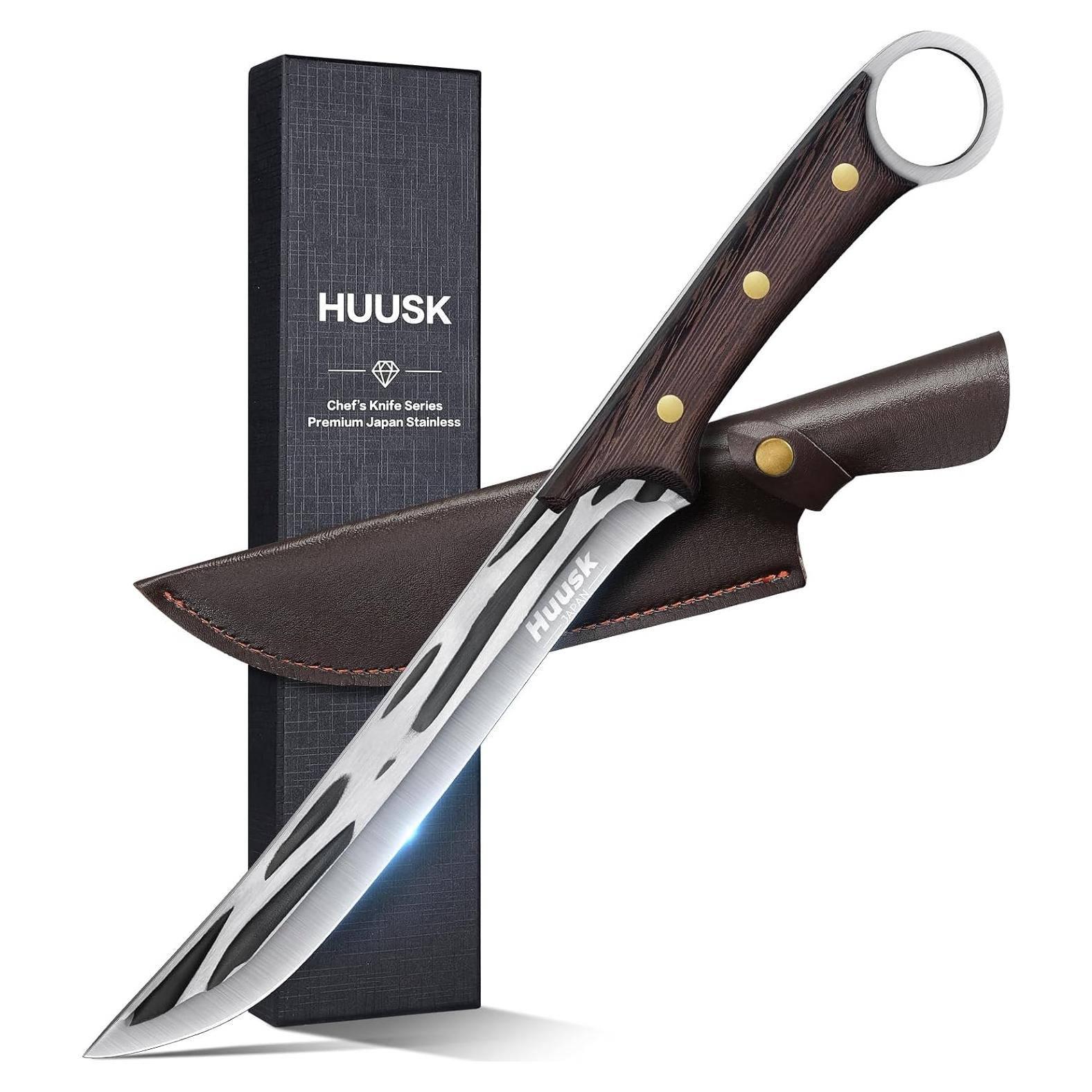 Cuchillo de Carne Huusk 20 cm Forjado a Mano Acero Carbono