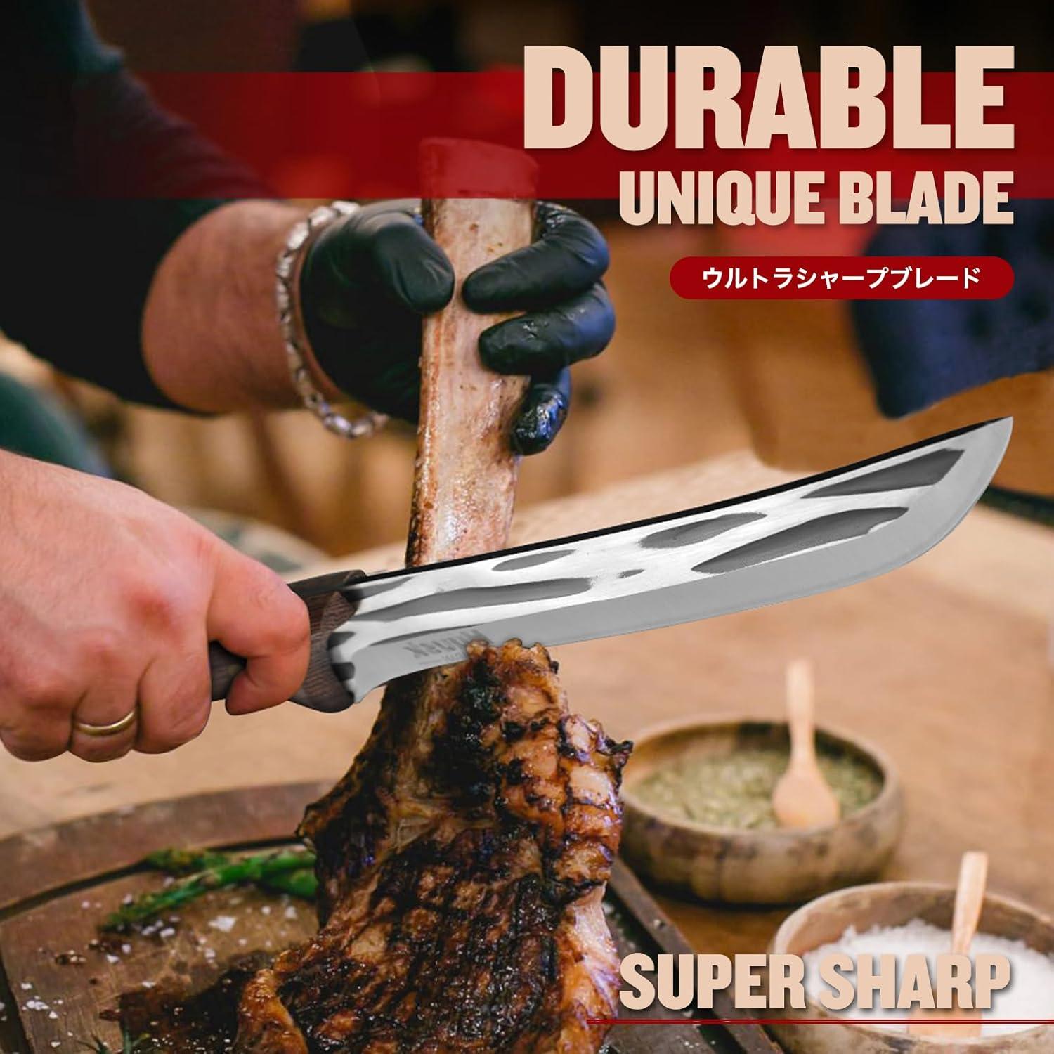 Cuchillo de Carne Huusk 20 cm Forjado a Mano Acero Carbono