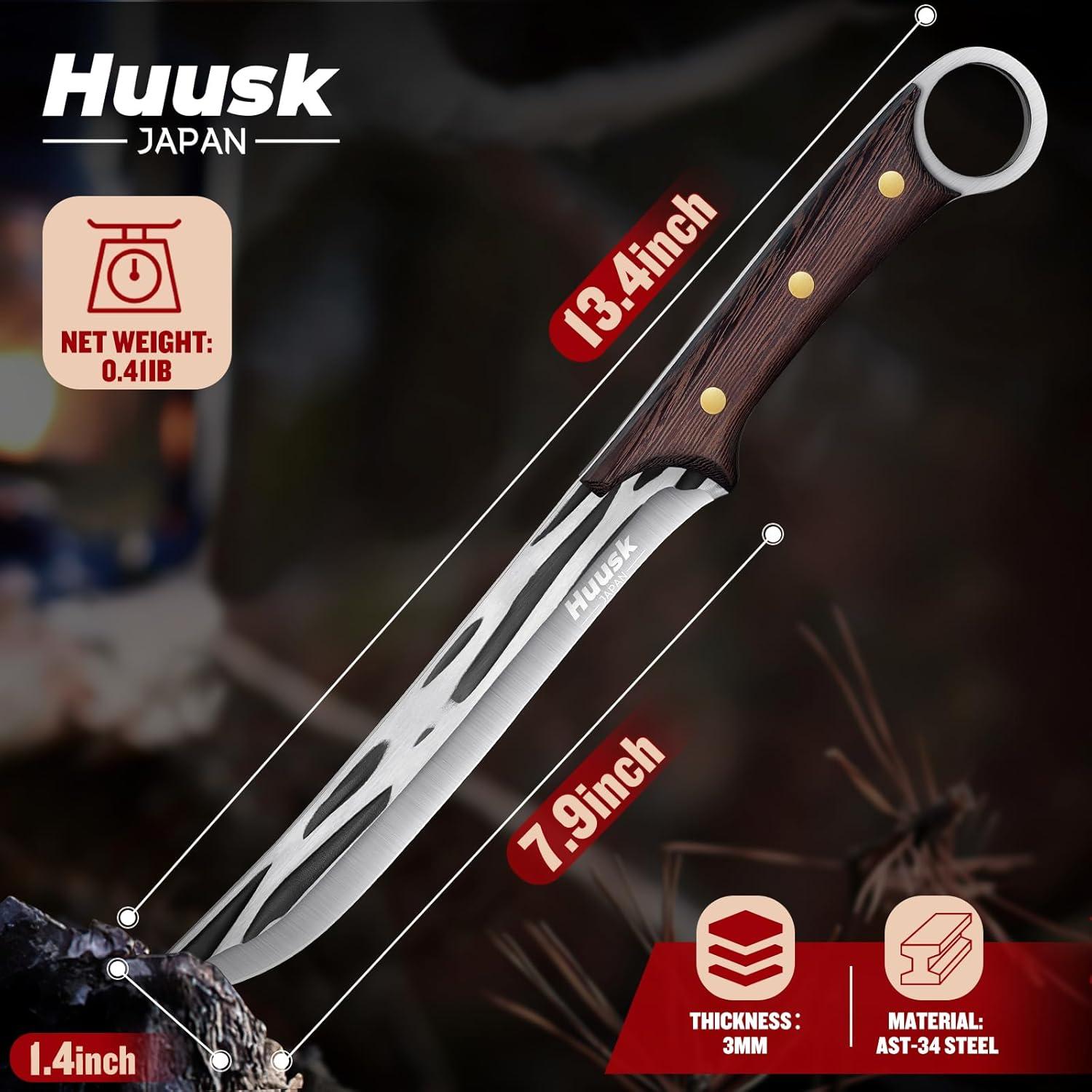 Cuchillo de Carne Huusk 20 cm Forjado a Mano Acero Carbono