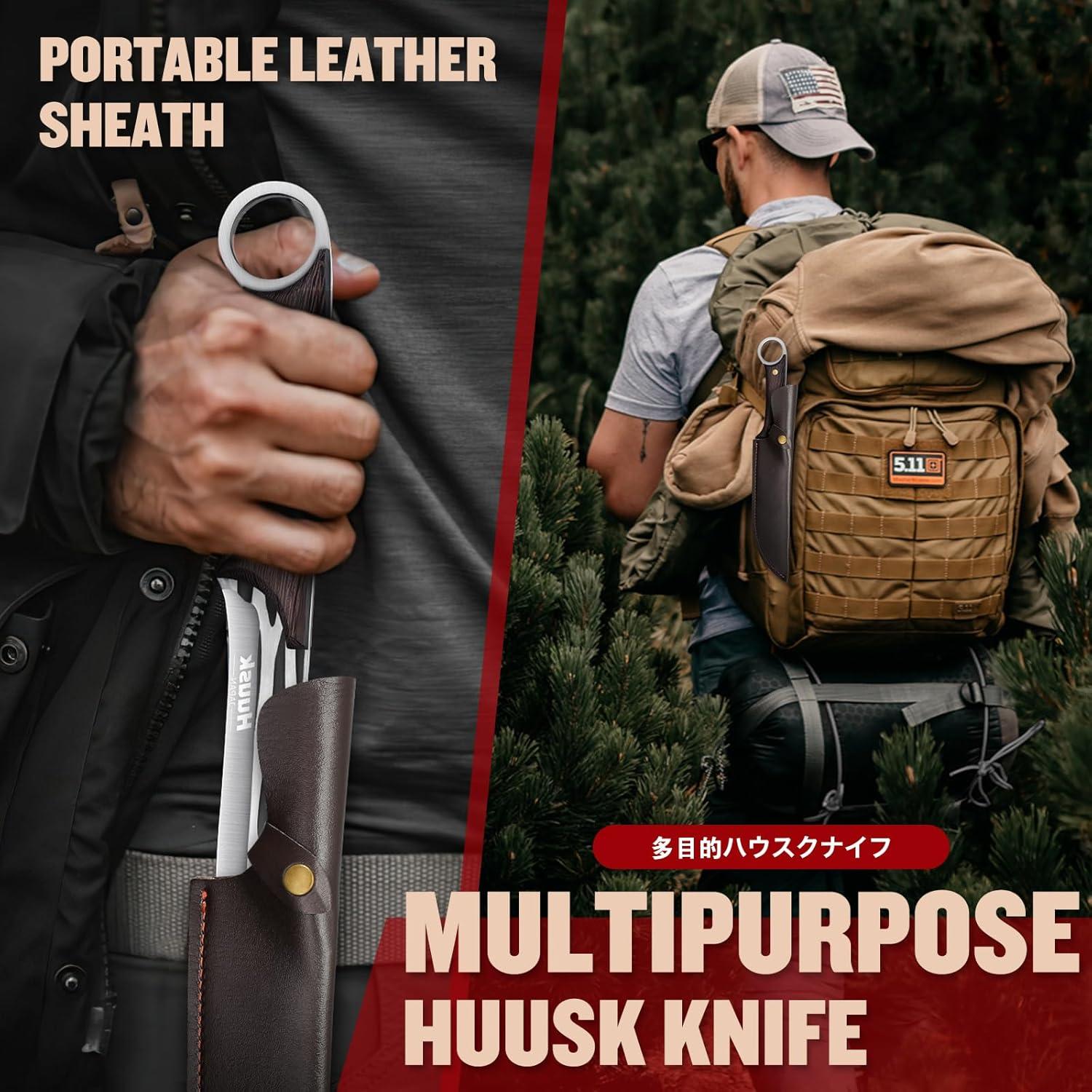 Cuchillo de Carne Huusk 20 cm Forjado a Mano Acero Carbono