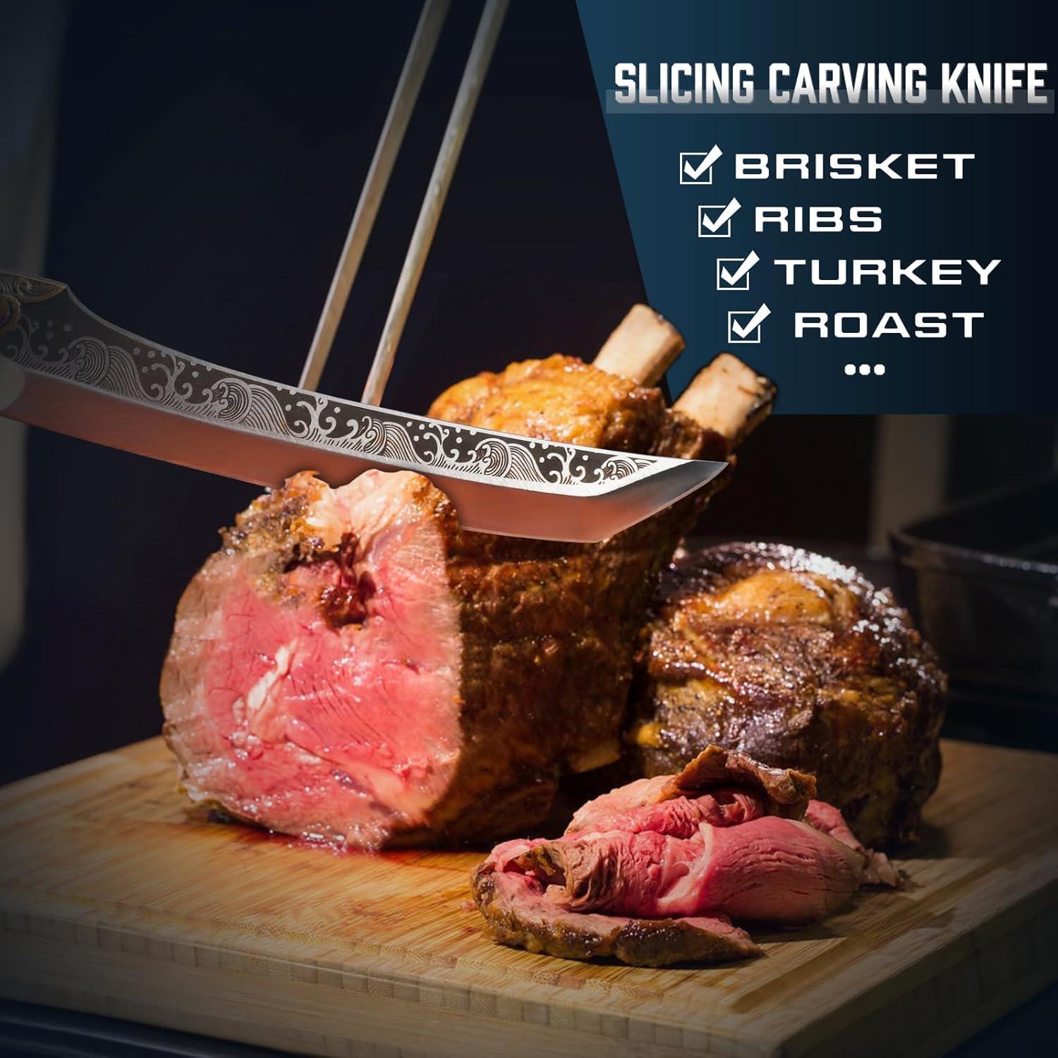 Cuchillo de Carving Purple Dragon 20.3 cm Acero Alto Carbono