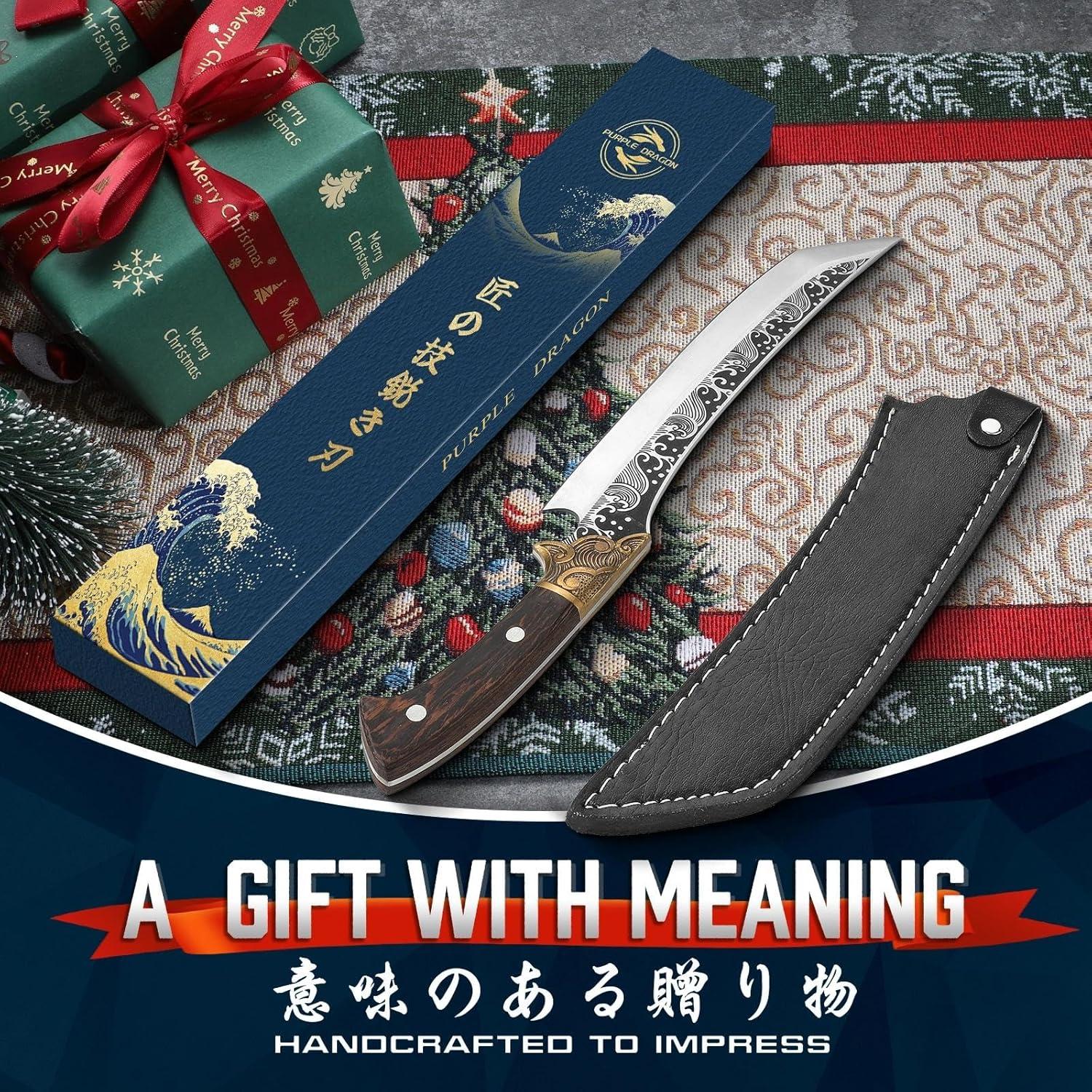 Cuchillo de Carving Purple Dragon 20.3 cm Acero Alto Carbono