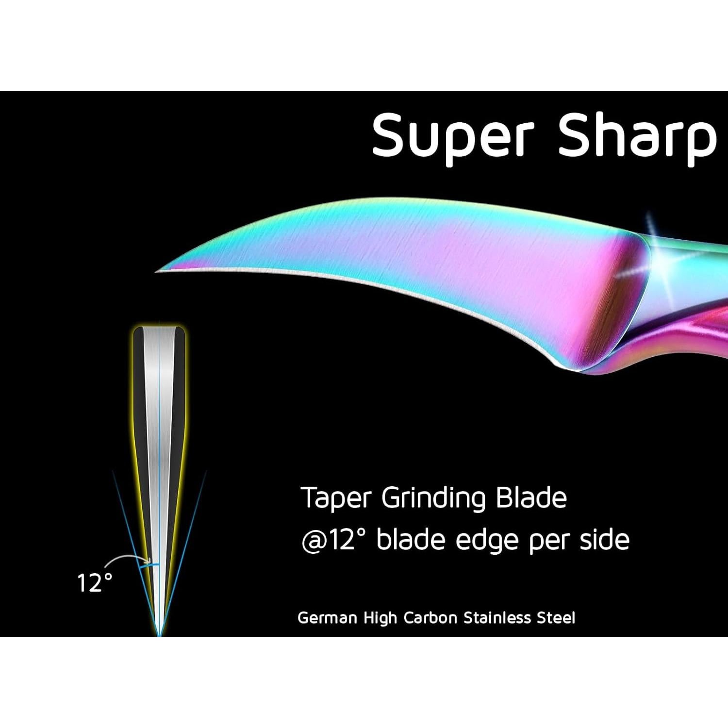 Cuchillo de Pelar Pico de Ave WELLSTAR 6.35 cm Acero Inoxidable Arcoíris