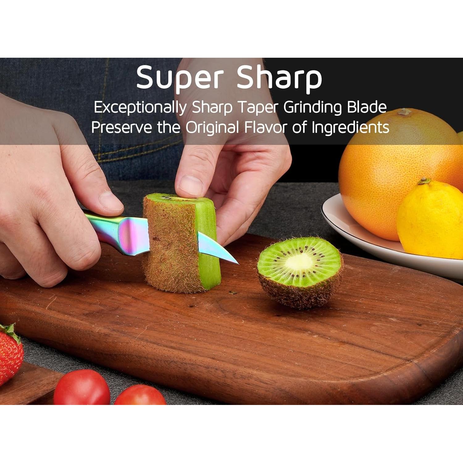 Cuchillo de Pelar Pico de Ave WELLSTAR 6.35 cm Acero Inoxidable Arcoíris