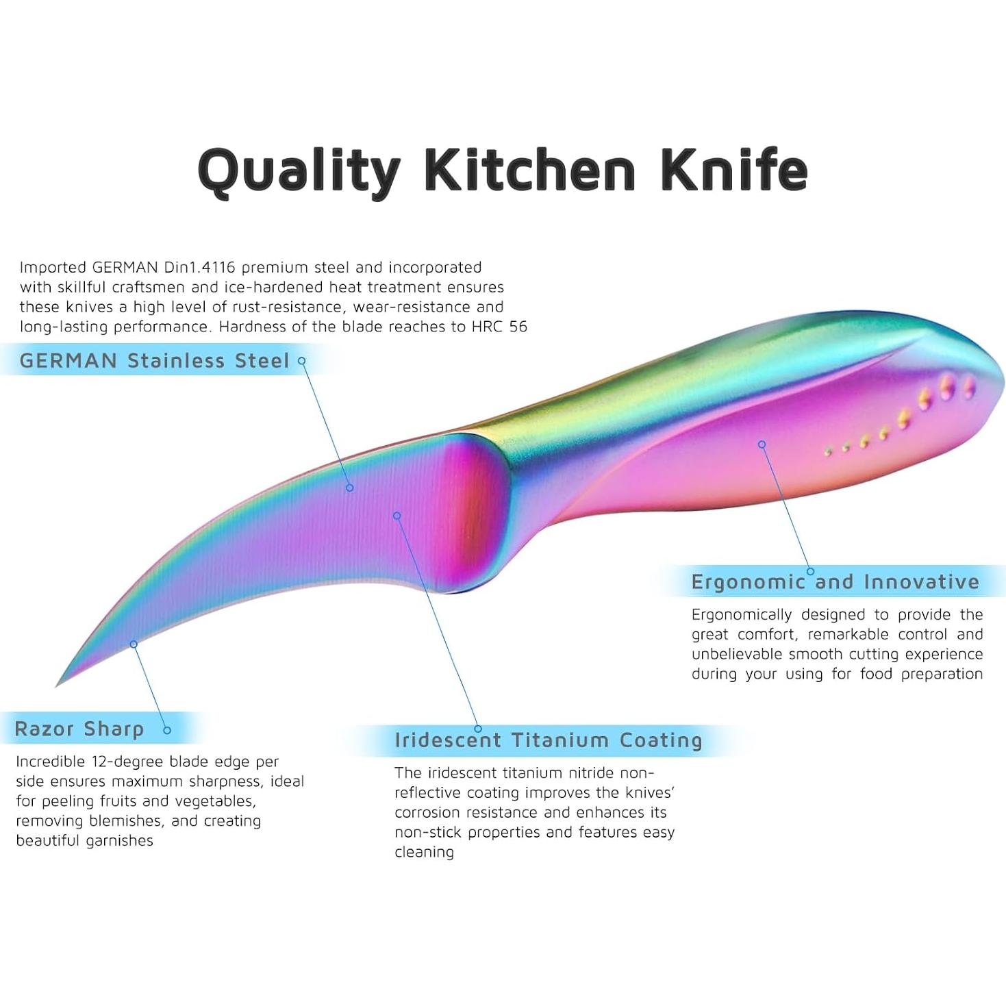 Cuchillo de Pelar Pico de Pájaro WELLSTAR 6.35 cm Acero Inoxidable