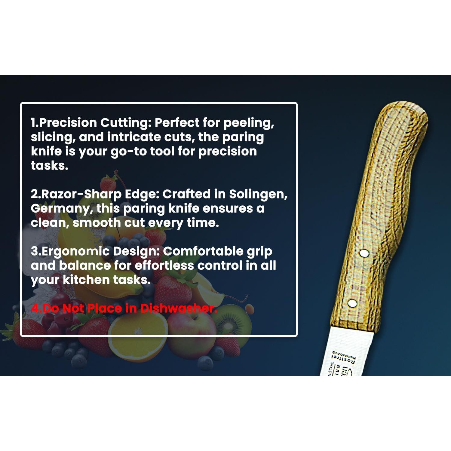 Cuchillo de Pelar SMI Solingen 17.4 cm Acero Inoxidable Madera