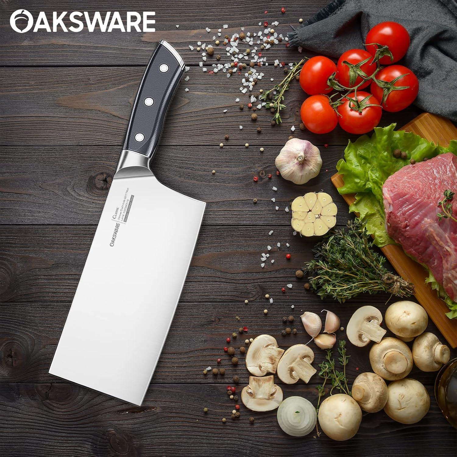 Cuchillo de Hacha OAKSWARE 17.78 cm Acero Alemán Mango Ergonómico