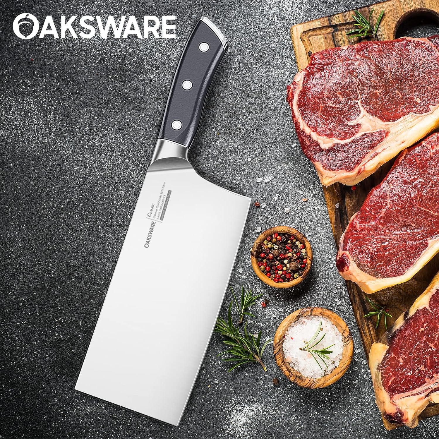 Cuchillo de Hacha OAKSWARE 17.78 cm Acero Alemán Mango Ergonómico