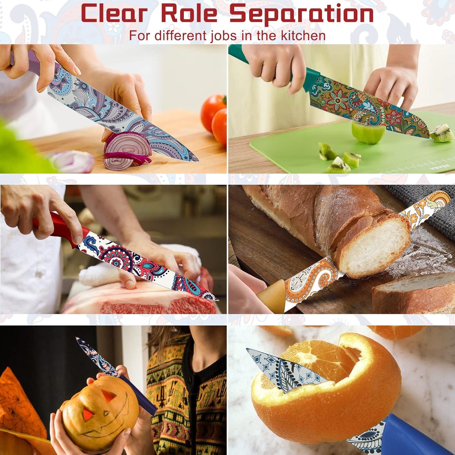 Juego de cuchillos 12 piezas Astercook paisley acero inoxidable