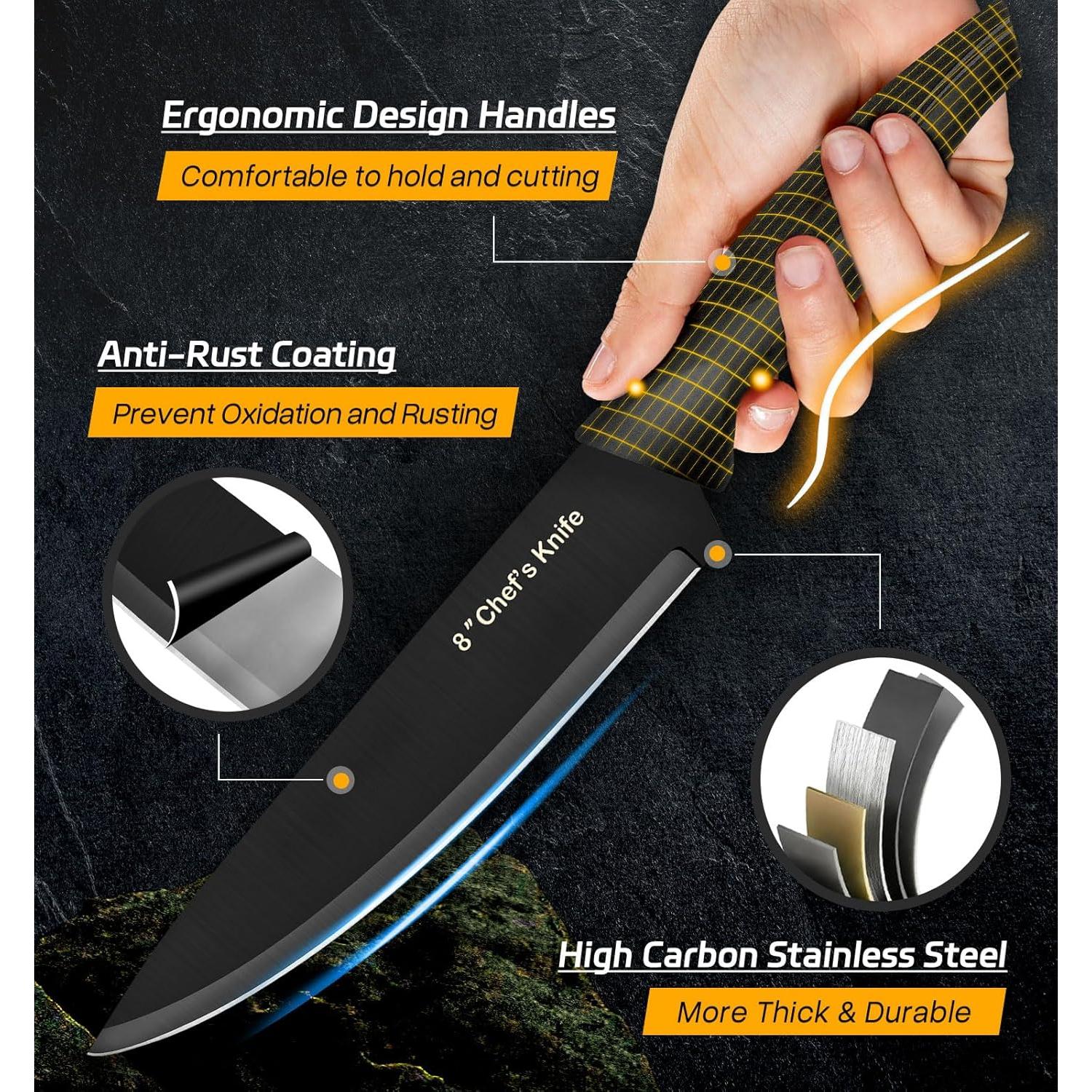 Juego de Cuchillos de Cocina XANAPON 14 Piezas Acero Inoxidable