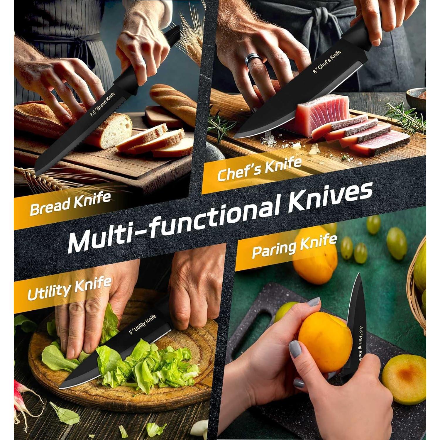 Juego de Cuchillos de Cocina XANAPON 14 Piezas Acero Inoxidable