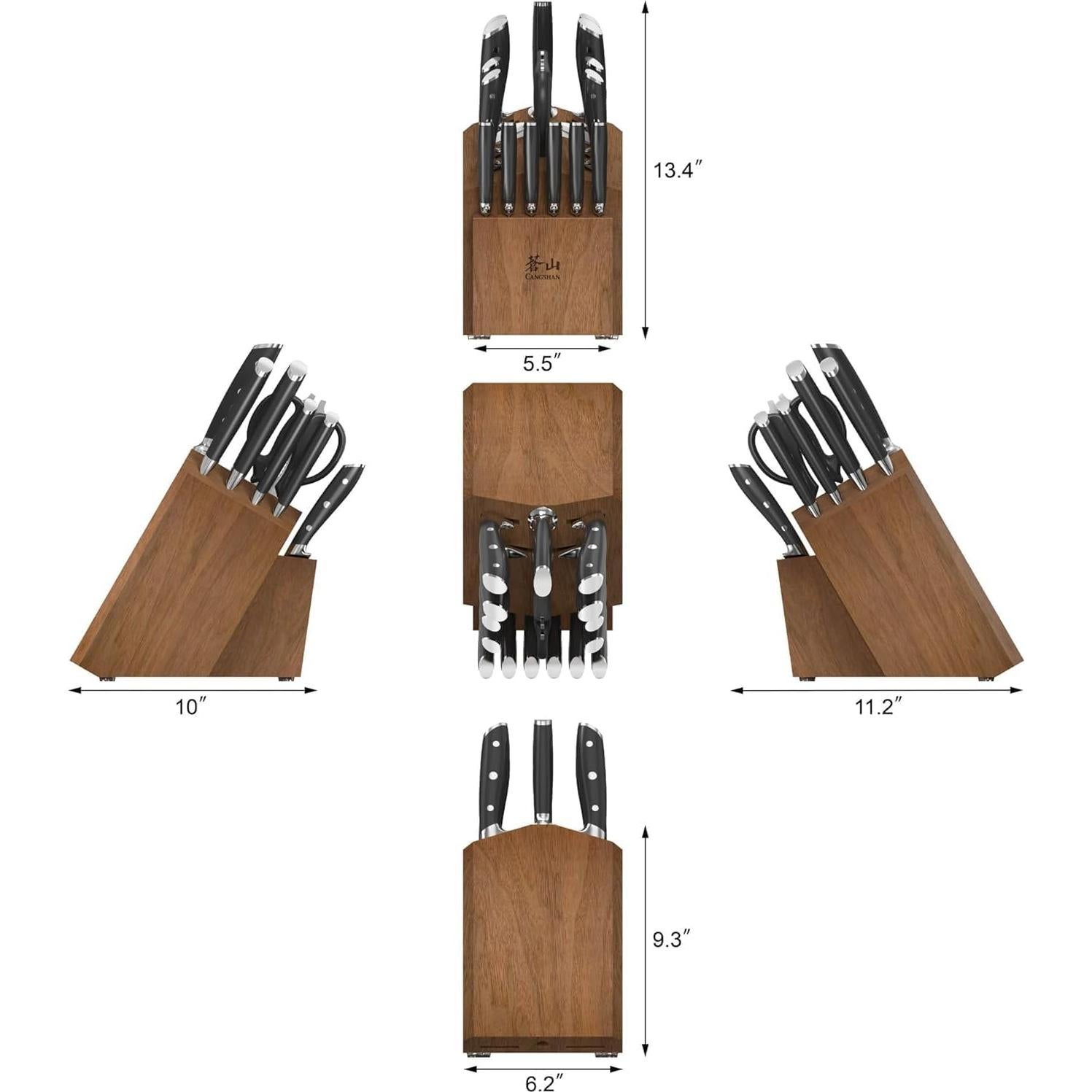 Juego de Cuchillos de 17 Piezas Cangshan Alps Acero Alemán