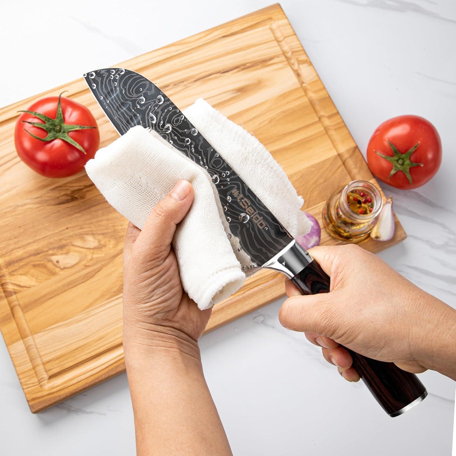 Juego de Cuchillos de Chef Seido 17 Piezas Acero Damasco