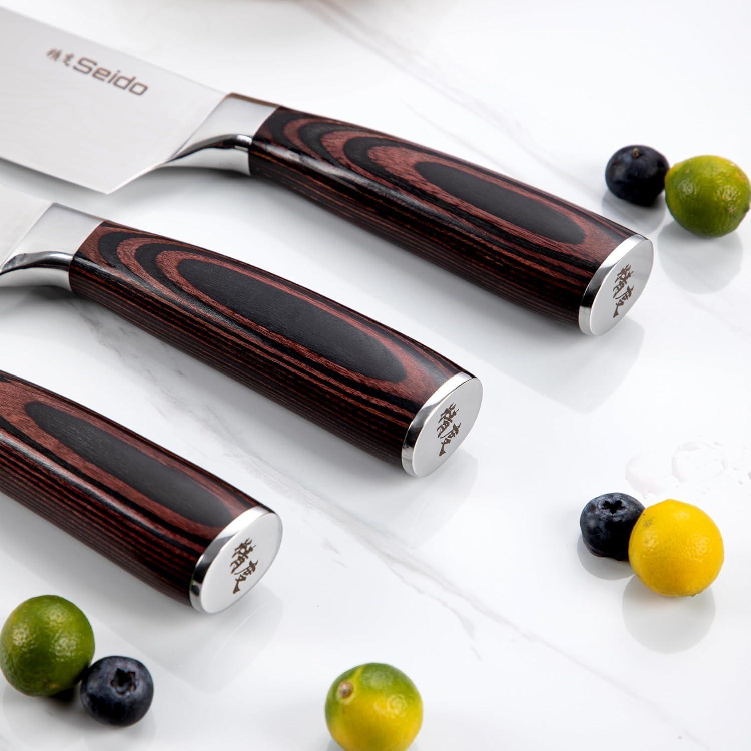 Juego de Cuchillos de Chef Seido 17 Piezas Acero Damasco